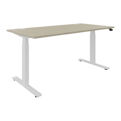 BOTTOM-UP desk, electric height adjustment, straight, WxD 1600 x 800 mm, maple/white.