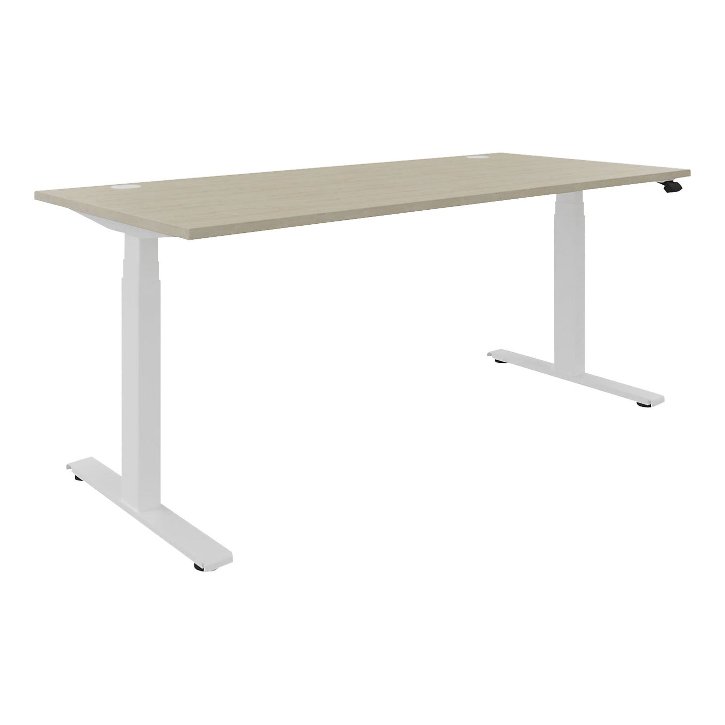 BOTTOM-UP desk, electric height adjustment, straight, WxD 1800 x 800 mm, maple/white.