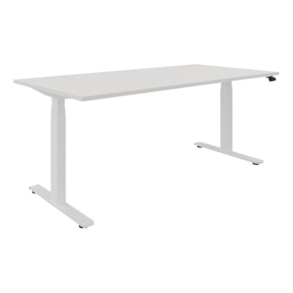 BOTTOM-UP desk, electric height adjustment, straight, WxD 1800 x 900 mm, white/white.
