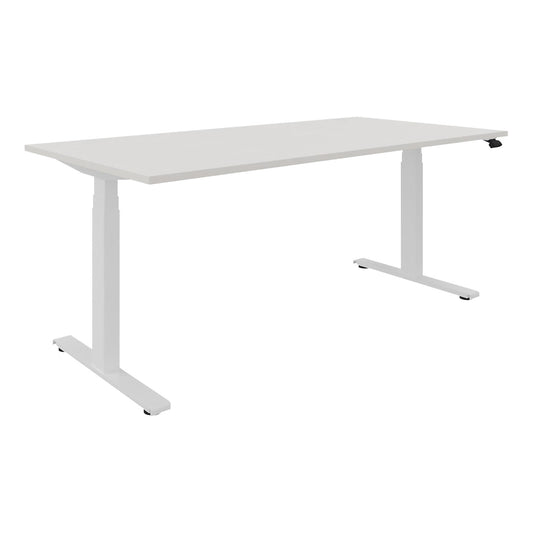 BOTTOM-UP desk, electric height adjustment, straight, WxD 1800 x 900 mm, white/white.