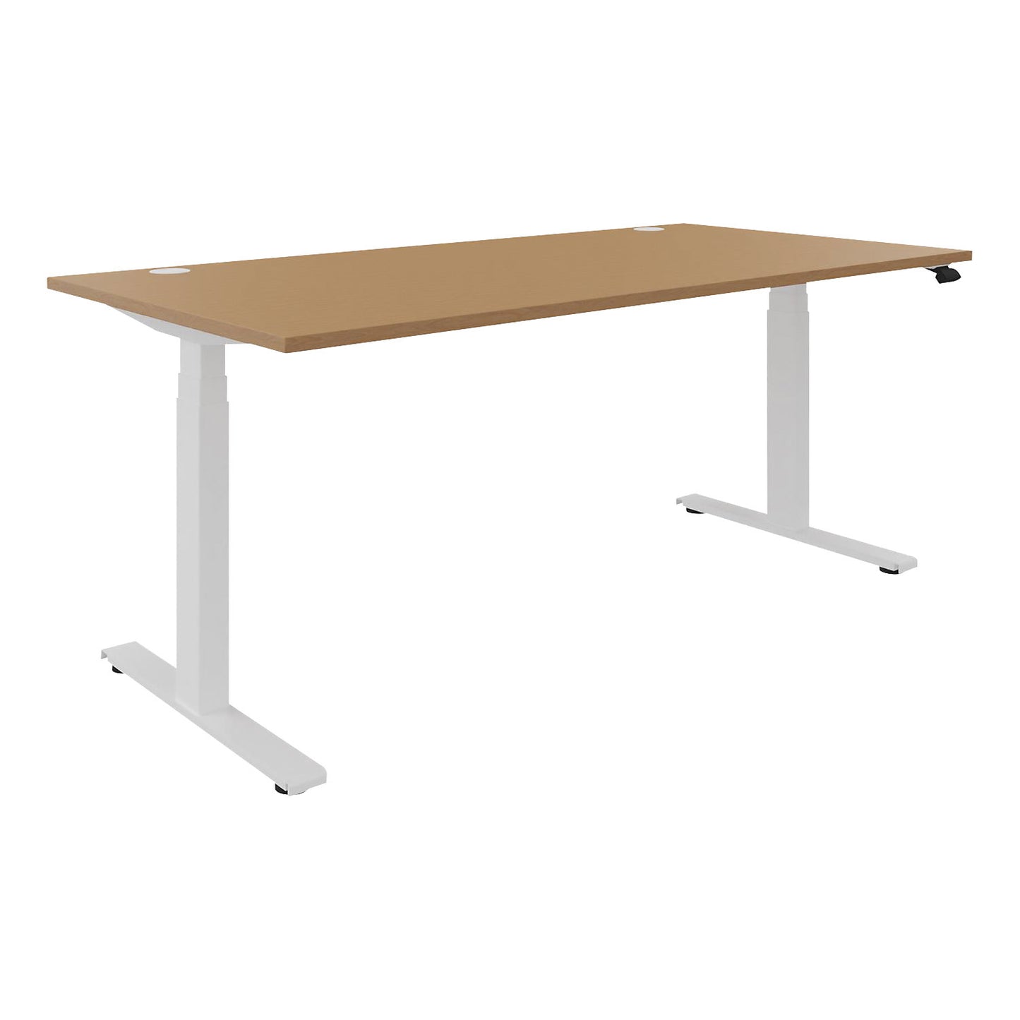 BOTTOM-UP desk, electric height adjustment, straight, WxD 1800 x 900 mm, beech/white.