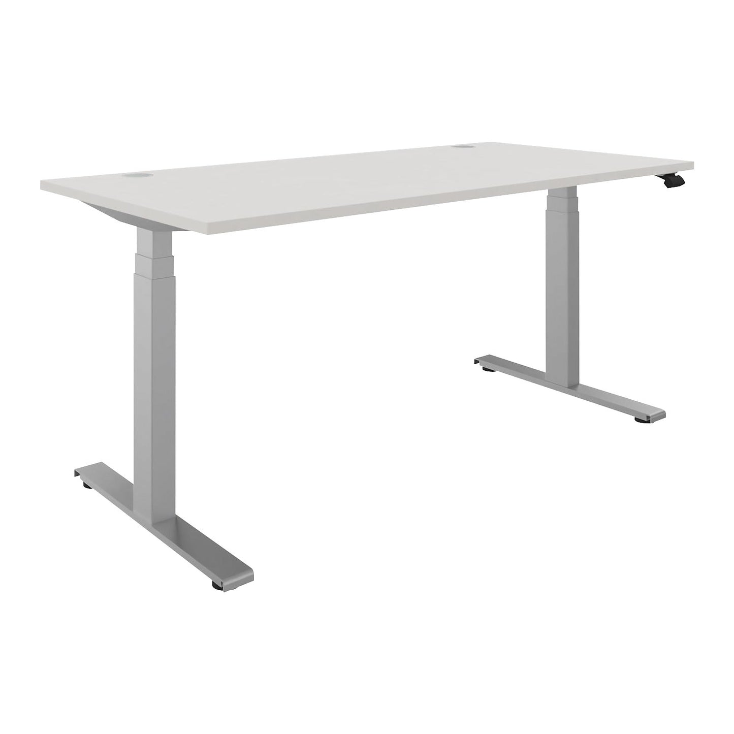 BOTTOM-UP desk, electric height adjustment, straight, WxD 1600 x 800 mm, white/silver.