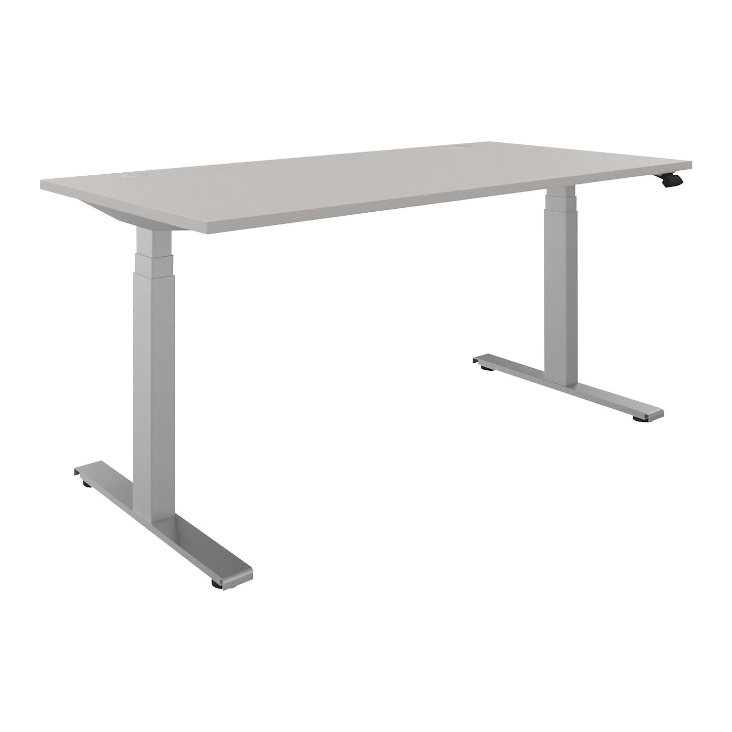 BOTTOM-UP desk, electric height adjustment, straight, WxD 1600 x 800 mm, light grey/silver.
