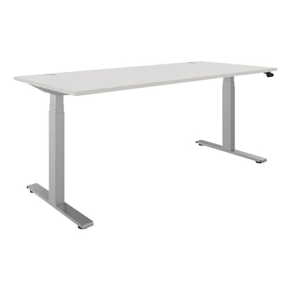 BOTTOM-UP desk, electric height adjustment, straight, WxD 1800 x 800 mm, white/silver.