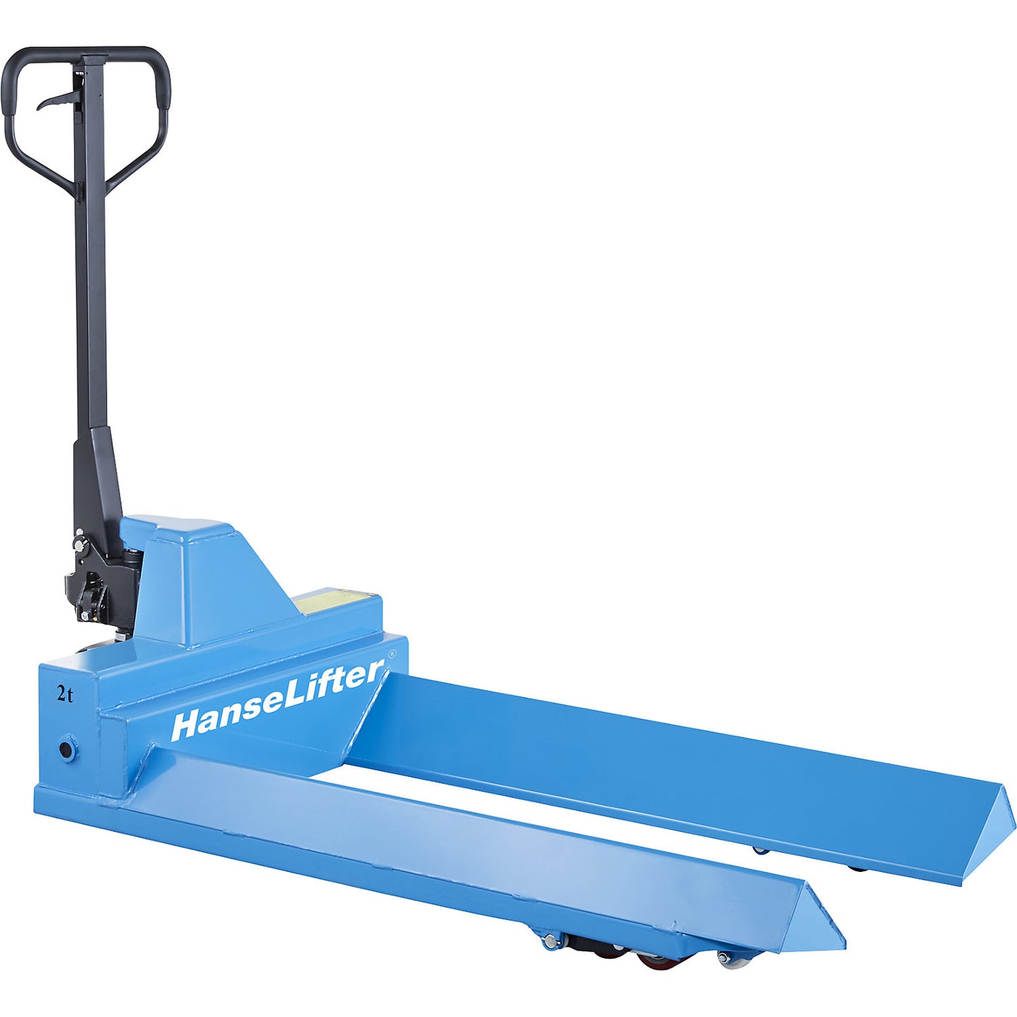 Roll pallet truck, lifting range 180 - 300 mm, max. load 2000 kg.