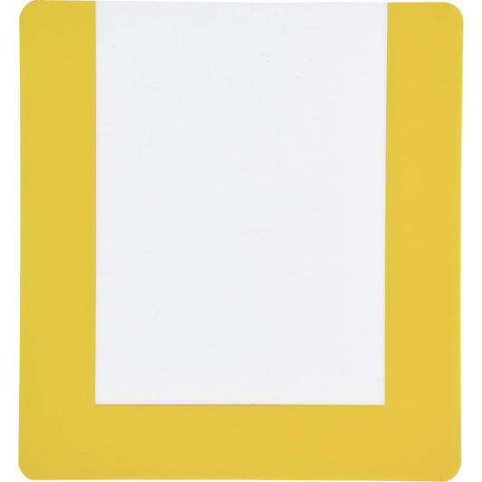 Floor marking pouch, with adhesive strips, pack of 10, A5, yellow frame.