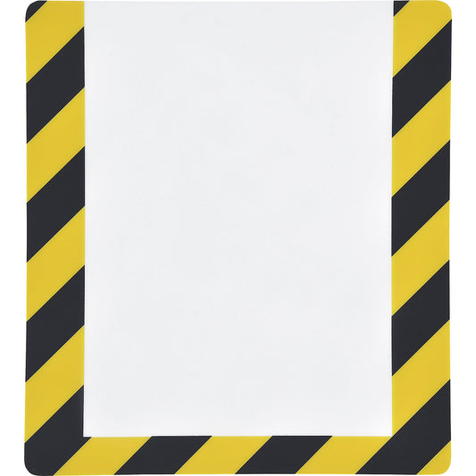 Floor marking pouch, with adhesive strips, pack of 10, A4, yellow/black frame.