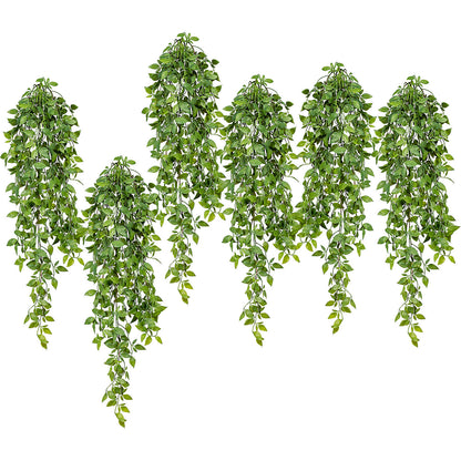 Epipremnum mini hanging leaves, pack of 6, length approx. 800 mm, green.