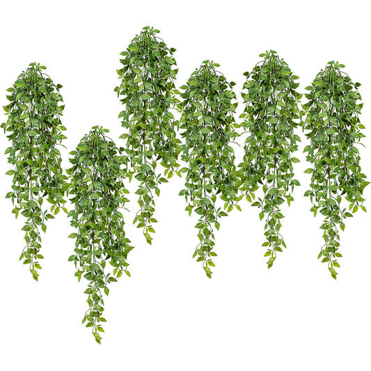 Epipremnum mini hanging leaves, pack of 6, length approx. 800 mm, green.