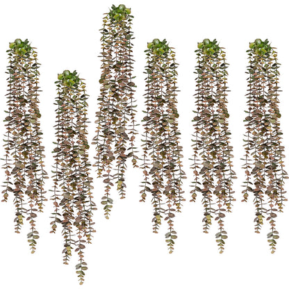 Hanging eucalyptus, pack of 6, green-pink, length approx. 800 mm.