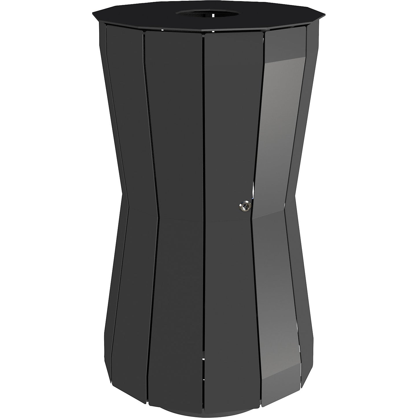 Outdoor waste collector, capacity 80 l, HxWxD 950 x 550 x 550 mm, charcoal / iron glimmer.