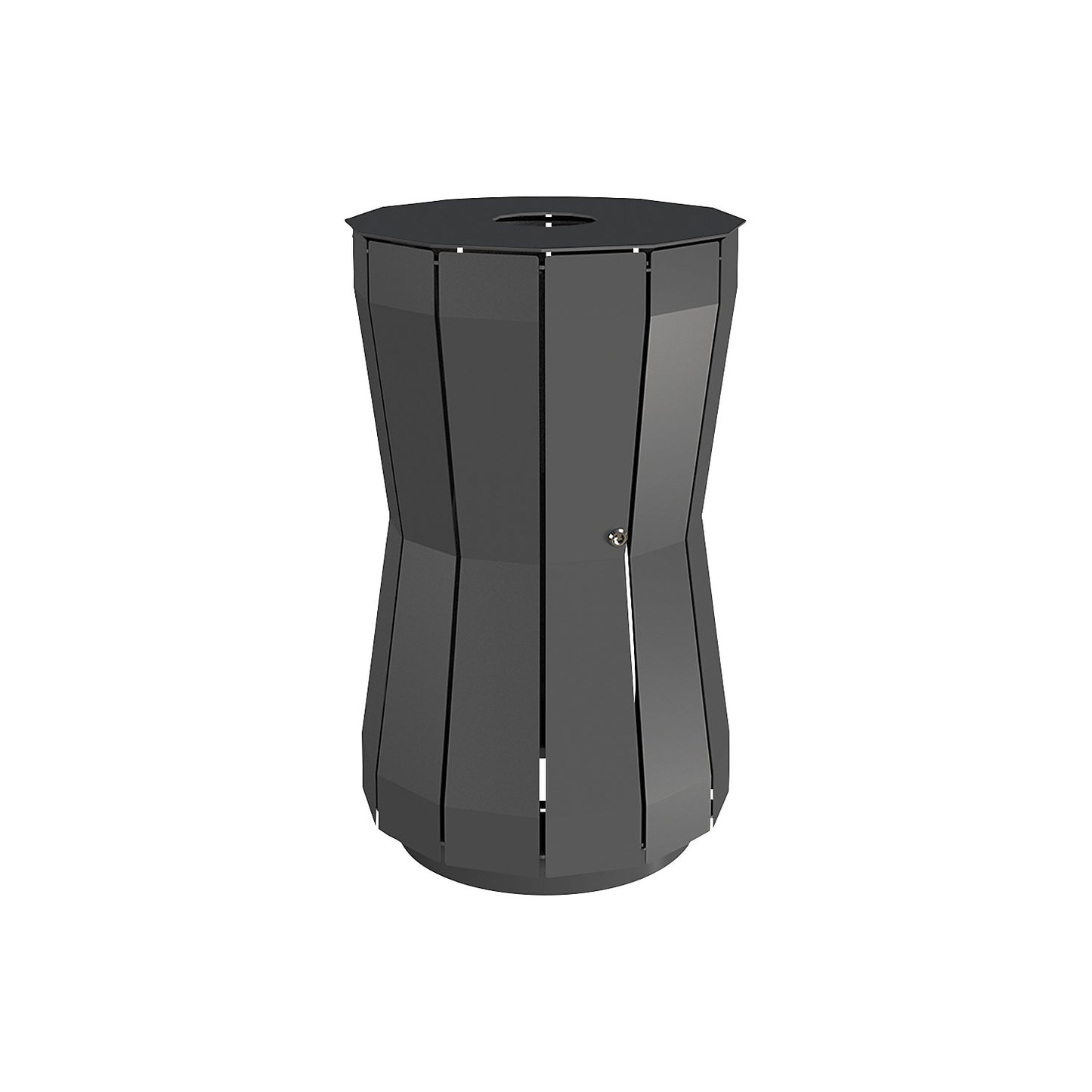 Outdoor waste collector, capacity 105 l, HxWxD 960 x 605 x 605 mm, charcoal / iron glimmer.