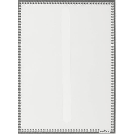 Display pocket, A4, WxH 236 x 323 mm, pack of 10, held in place by static cling, charcoal.