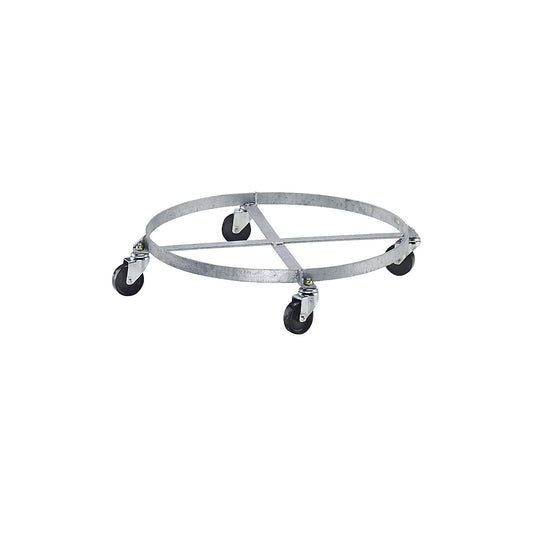 ESD drum dolly, open wheeled base, hot dip galvanised, inside Ø 610 mm.