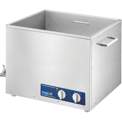 Ultrasonic cleaner with stainless steel cleaning trough, capacity 90 l, with cover.