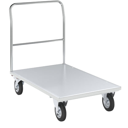 Platform truck, zinc plated, ESD model, shelves LxW 1250 x 800 mm.