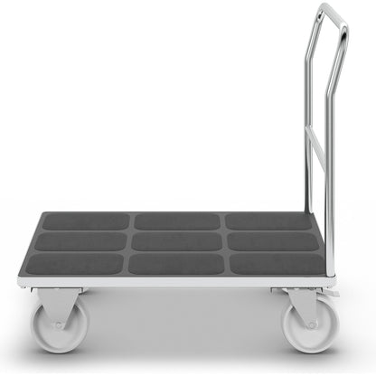 Platform truck with mesh panels, tubular push handle, nylon tyres, LxW 1050 x 700 mm, zinc plated.