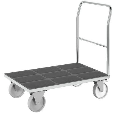 Platform truck with mesh panels, tubular push handle, nylon tyres, LxW 1050 x 700 mm, zinc plated.