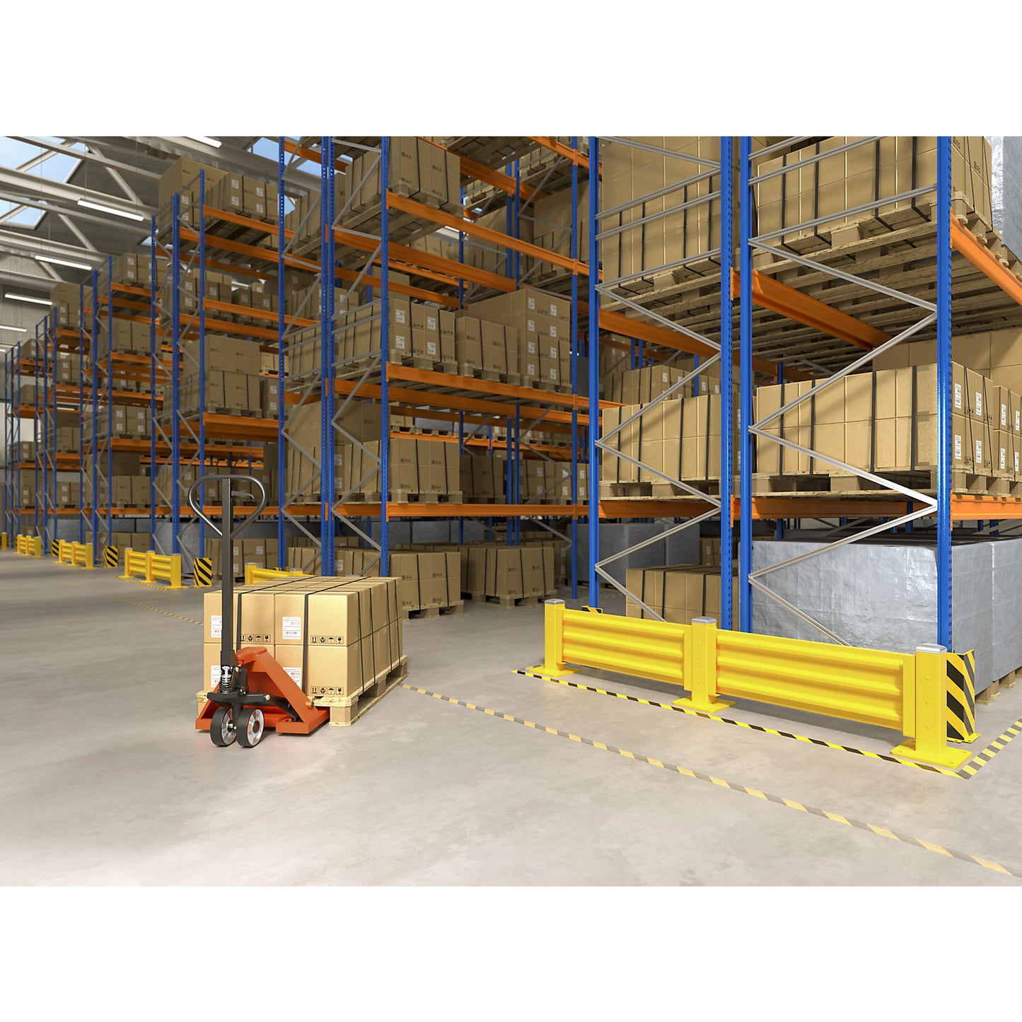 Hand pallet truck, max. load 2500 kg, polyurethane fork rollers, single.