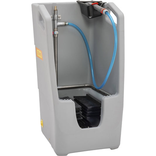 PREMIUM PE boot cleaner, with collection trough, LxWxH 530 x 490 x 880 mm.