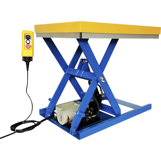 Lift table, max. load 500 kg, platform LxW 900 x 600 mm.