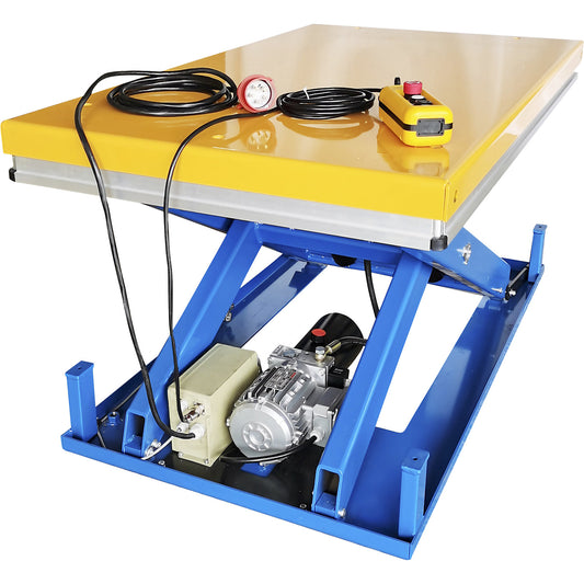 Lift table, max. load 1200 kg, platform LxW 1350 x 800 mm.