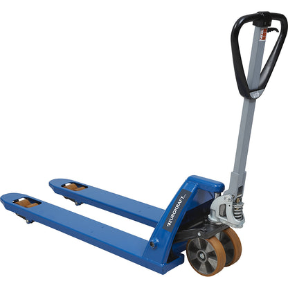 Pallet truck with QuickLift, polyurethane castors, fork length 1150 mm.