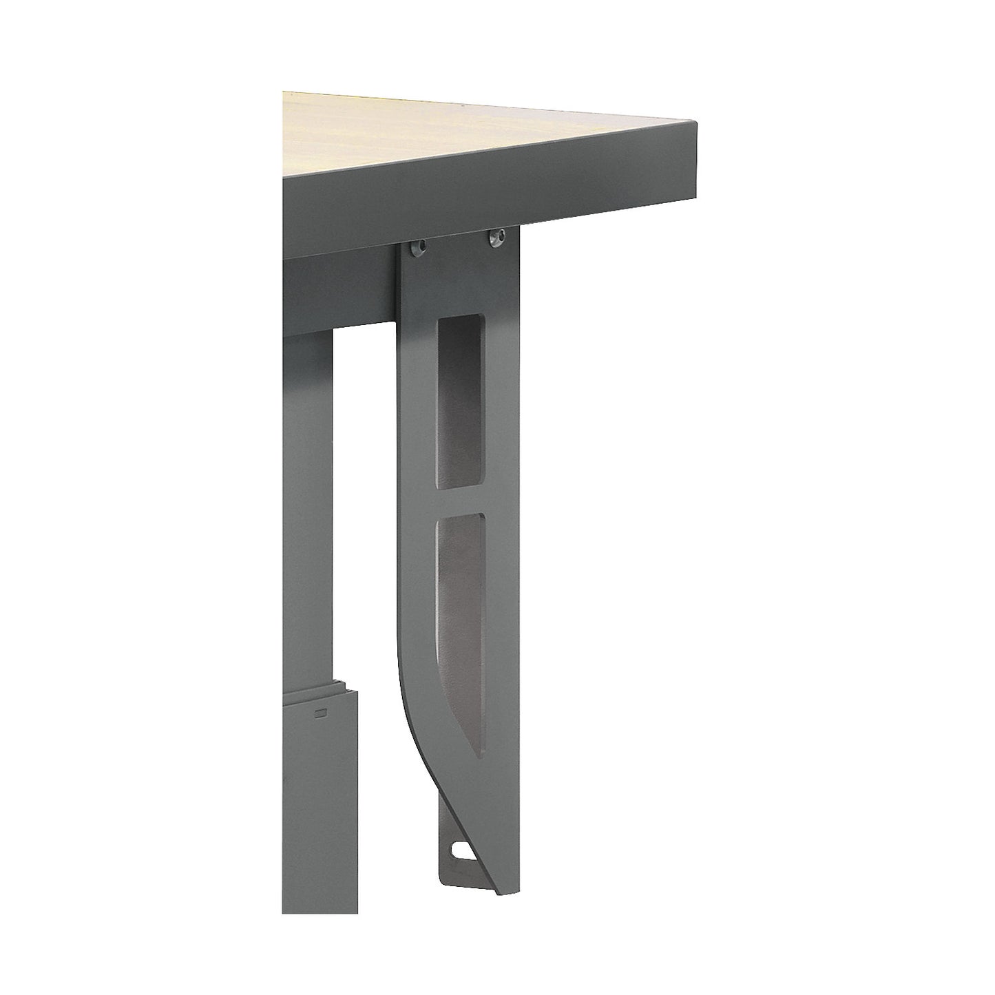 Mounting bracket, pack of 2, for electrically height-adjustable worktable, for rear wall mounting.