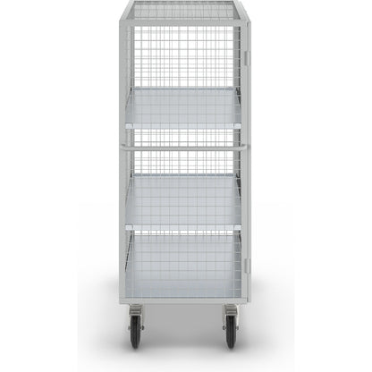 ESD shelf truck, double doors, 2 shelves, light grey.