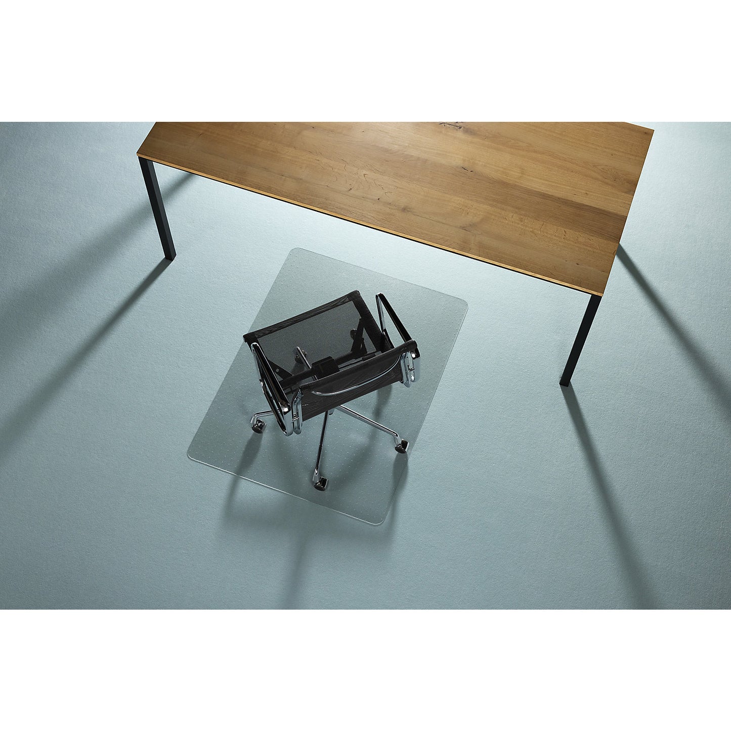 Floor protection mat ECOGRIP SOLID, with studs for carpeted floors, WxD 1200 x 900 mm.