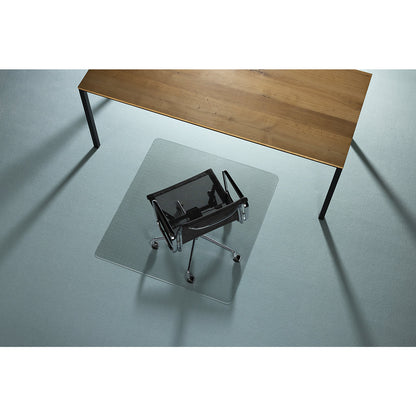 Floor protection mat ECOGRIP SOLID, with studs for carpeted floors, WxD 1200 x 1100 mm.