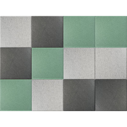 Acoustic wall tile, HxW 300 x 300 mm, 4 x petrol, light grey, dark grey each, pack of 12.