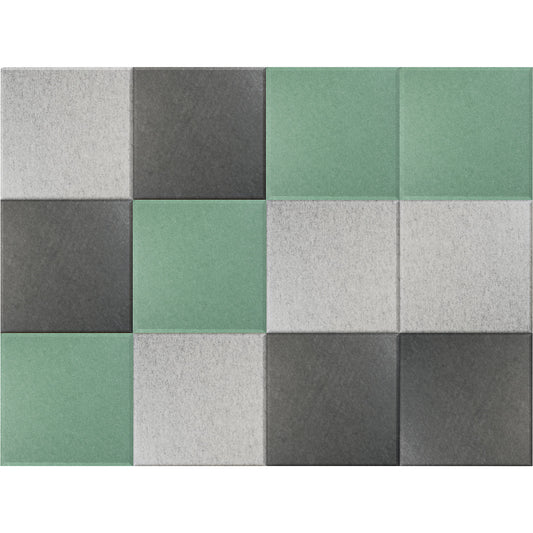 Acoustic wall tile, HxW 300 x 300 mm, 4 x petrol, light grey, dark grey each, pack of 12.