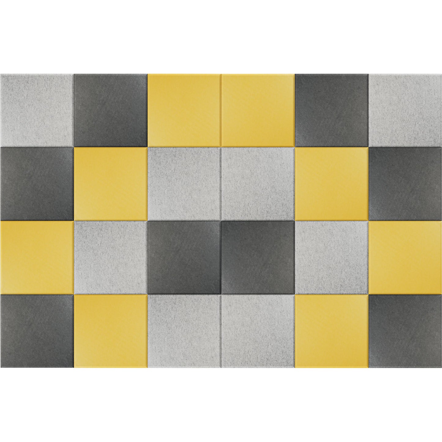 Acoustic wall tile, HxW 300 x 300 mm, 8 x yellow, light grey, dark grey each, pack of 24.
