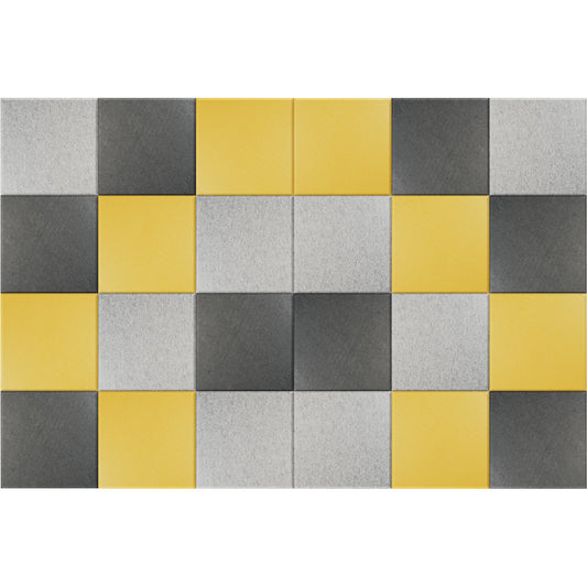 Acoustic wall tile, HxW 300 x 300 mm, 8 x yellow, light grey, dark grey each, pack of 24.