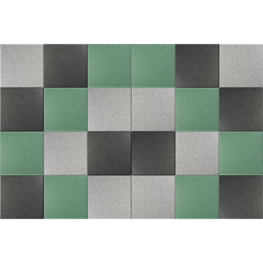 Acoustic wall tile, HxW 300 x 300 mm, 8 x petrol, light grey, dark grey each, pack of 24.