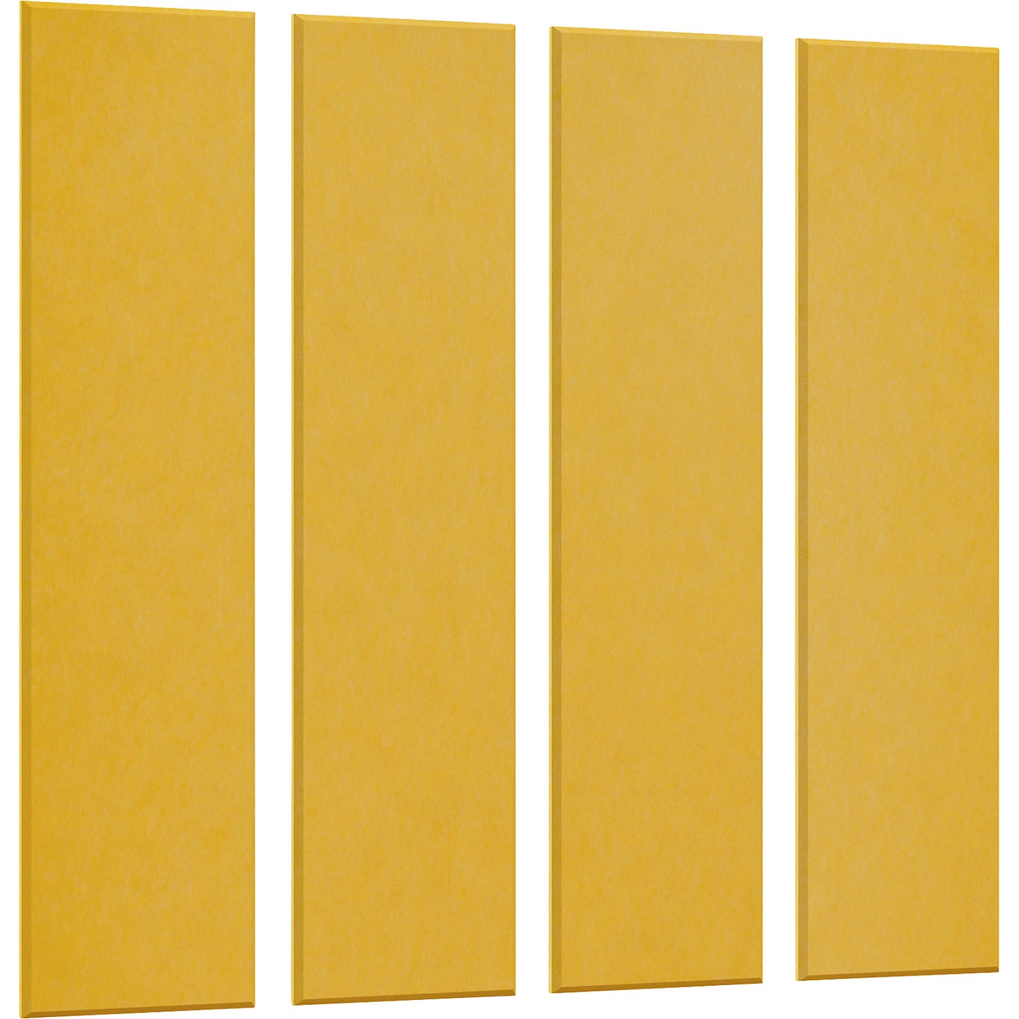 Acoustic wall panel, HxW 1200 x 300 mm, pack of 4, yellow.