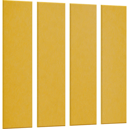 Acoustic wall panel, HxW 1200 x 300 mm, pack of 4, yellow.