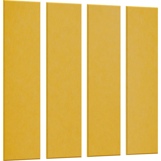 Acoustic wall panel, HxW 1200 x 300 mm, pack of 4, yellow.