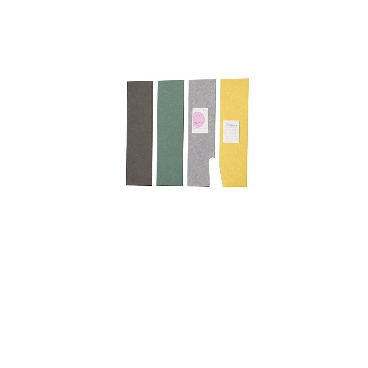 Acoustic wall panel, HxW 1200 x 300 mm, pack of 4, dark grey.