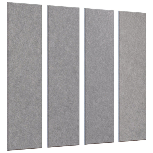 Acoustic wall panel, HxW 1200 x 300 mm, pack of 4, light grey.