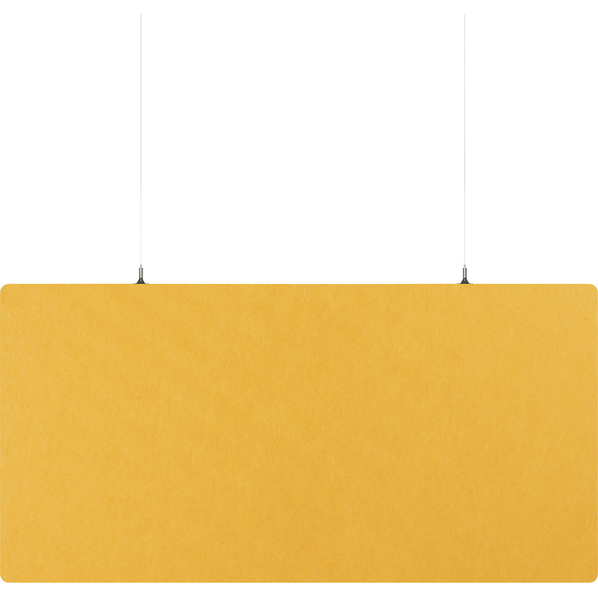 Acoustic ceiling panel, PET felt, HxW 600 x 1200 mm, rectangular shape, yellow.