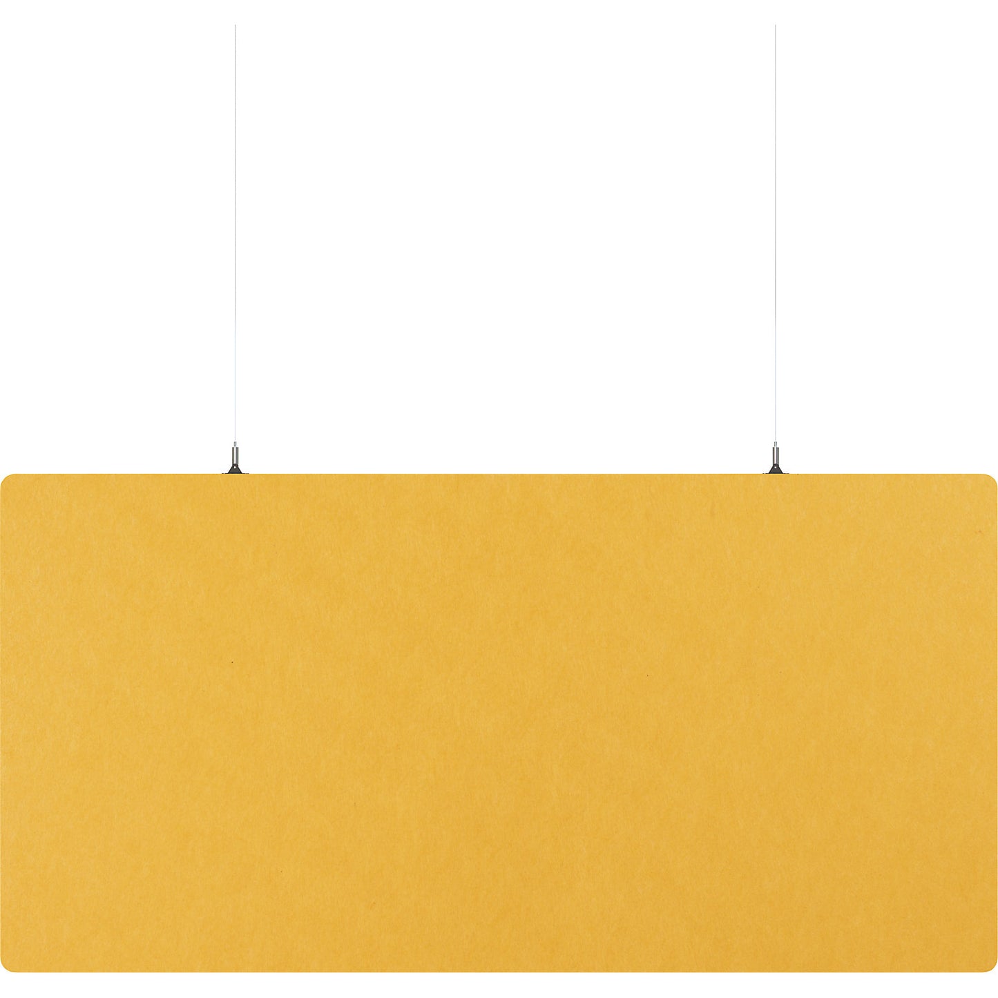 Acoustic ceiling panel, PET felt, HxW 600 x 1200 mm, rectangular shape, yellow.
