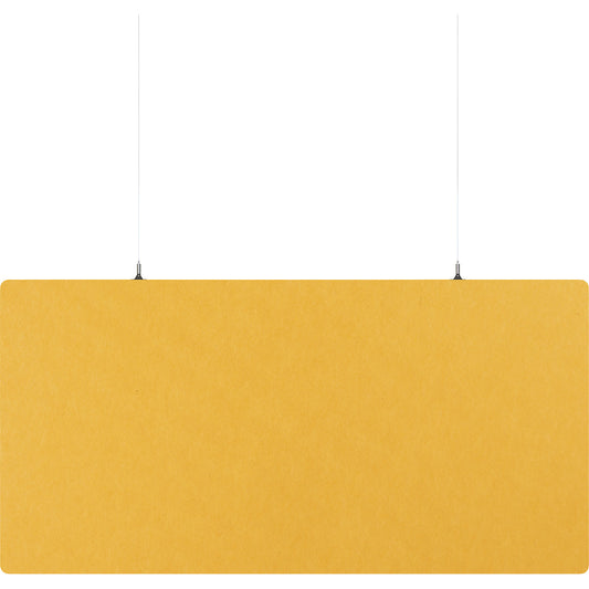 Acoustic ceiling panel, PET felt, HxW 600 x 1200 mm, rectangular shape, yellow.
