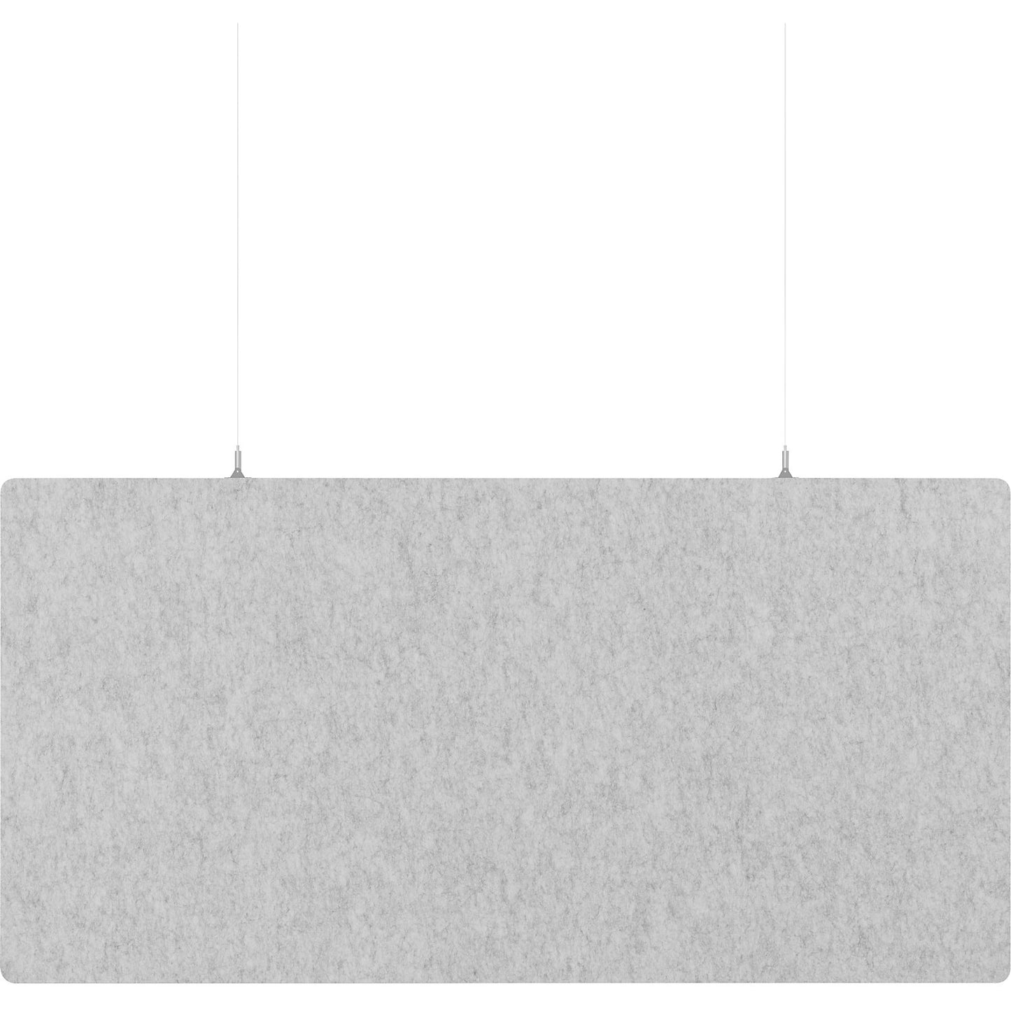 Acoustic ceiling panel, PET felt, HxW 600 x 1200 mm, rectangular shape, light grey.