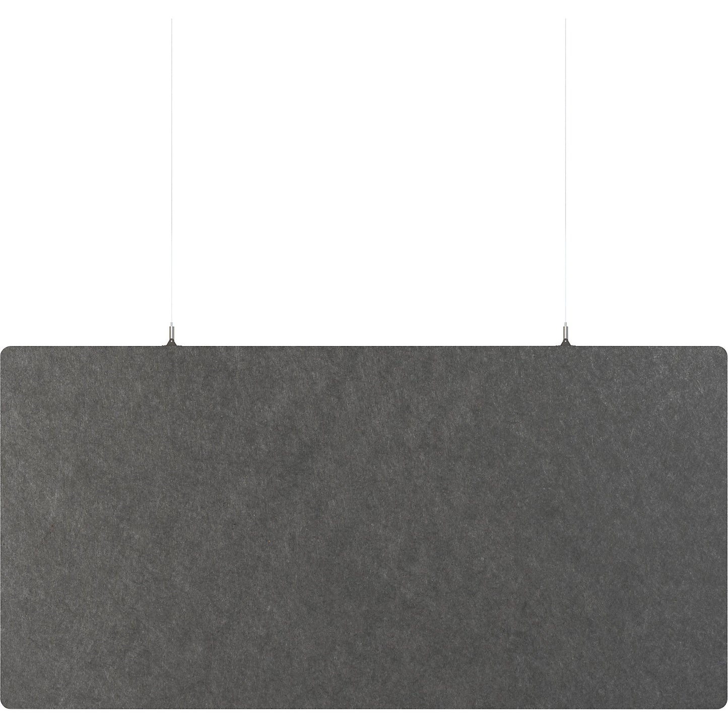 Acoustic ceiling panel, PET felt, HxW 600 x 1200 mm, rectangular shape, dark grey.