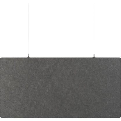 Acoustic ceiling panel, PET felt, HxW 600 x 1200 mm, rectangular shape, dark grey.