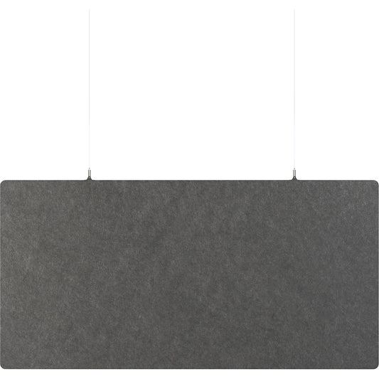 Acoustic ceiling panel, PET felt, HxW 600 x 1200 mm, rectangular shape, dark grey.