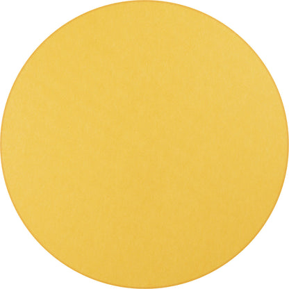 Acoustic ceiling panel, PET felt, Ø 1200 mm, round shape, yellow.