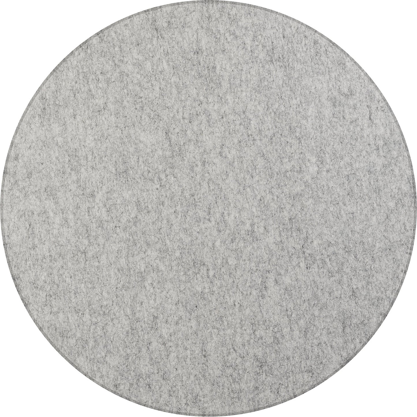 Acoustic ceiling panel, PET felt, Ø 1200 mm, round shape, light grey.
